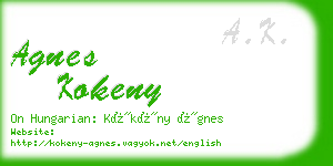 agnes kokeny business card